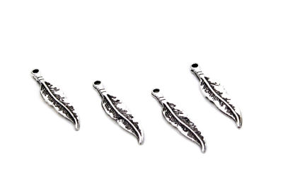 7x33 mm YAPRAK DESENLİ SALLANTI ZAMAK DÖKÜM, BOYALI GÜMÜŞ RENK - 2