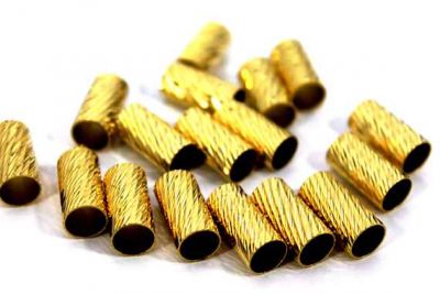 8x15 mm YUVARLAK DESENLİ BORU, HAM PİRİNÇ #1191H - 4