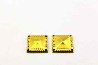 16x16 mm DESENLİ KARE DÖRT DELİK PUL, HAM PİRİNÇ #568H - 3