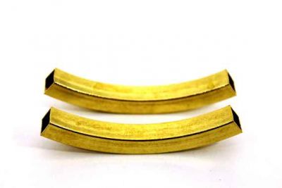 7x7x50 mm KARE KAVİSLİ BORU, HAM PİRİNÇ #1153H - 2