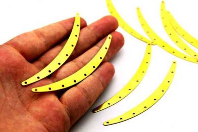 7x80 mm DİKDÖRTGEN 9 DELİKLİ KAVİSLİ, HAM PİRİNÇ #941H-DOKUZ-DELİK - 2