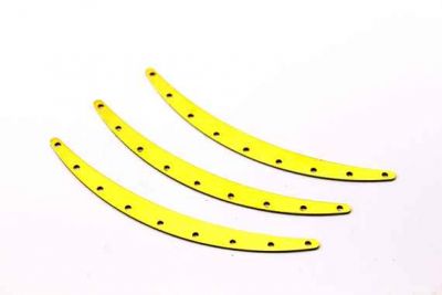 7x80 mm DİKDÖRTGEN 9 DELİKLİ KAVİSLİ, HAM PİRİNÇ #941H-DOKUZ-DELİK - 3