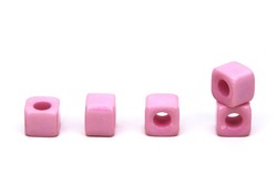 7x9 mm TOZ PEMBE RENK, POLYESTER BONCUK - Thumbnail