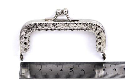 8 CM GENİŞ DELİKLİ ÇANTA VE CÜZDAN KULPU, NİKEL RENK, KOD-G8 - 2