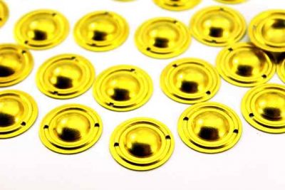 20 mm DESENLİ İKİ DELİK PUL, HAM PİRİNÇ #588H - 2