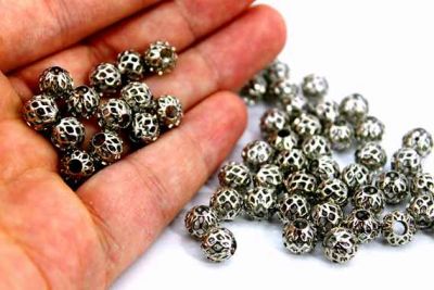 8 mm GENİŞ DELİK DANTEL TOP,PRİNÇ, NİKEL KAPLAMA - 3
