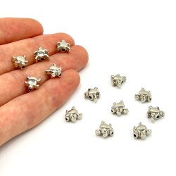 8 mm, KAPLUMBAĞA DESENLİ BİLEKLİK ARA APARATI, ZAMAK NİKEL KAPLAMA - ERTÜRK