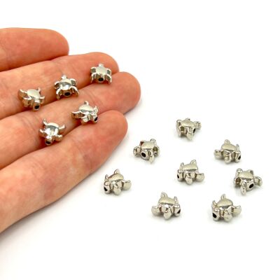 8 mm, KAPLUMBAĞA DESENLİ BİLEKLİK ARA APARATI, ZAMAK NİKEL KAPLAMA - 1