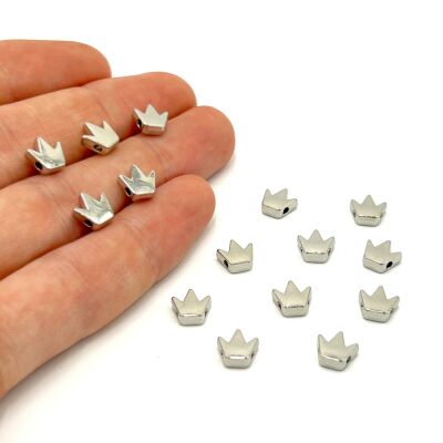 8 mm, KRAL TACI DESENLİ BİLEKLİK ARA APARATI, ZAMAK NİKEL KAPLAMA - 1