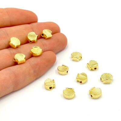 8 mm, MİDYE DESENLİ BİLEKLİK ARA APARATI, ZAMAK LAK KAPLAMA - 1