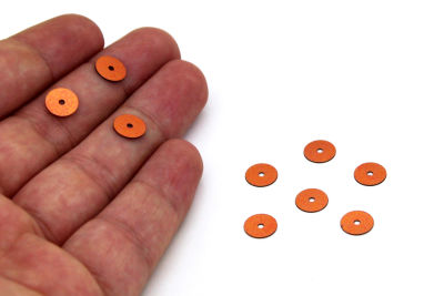 8 mm PLASTİK PUL PAYET, NAKIŞ PULU, DÖKME PUL, ORTADAN DELİK, BAKIR RENK - 3