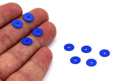 8 mm PLASTİK PUL PAYET, NAKIŞ PULU, DÖKME PUL, ORTADAN DELİK, MAVİ RENK - 3