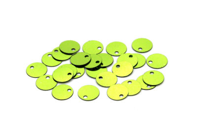 8 mm PLASTİK PUL PAYET, NAKIŞ PULU, DÖKME PUL, YAN DELİK, AÇIK YEŞİL RENK - 2