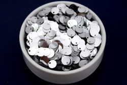 8 mm PLASTİK PUL PAYET, NAKIŞ PULU, DÖKME PUL, YAN DELİK, GÜMÜŞ RENK - ERTÜRK
