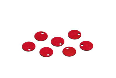 8 mm PLASTİK PUL PAYET, NAKIŞ PULU, DÖKME PUL, YAN DELİK, KIRMIZI RENK - 2