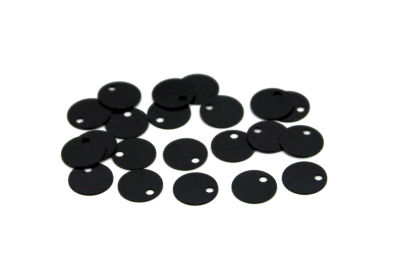 8 mm PLASTİK PUL PAYET, NAKIŞ PULU, DÖKME PUL, YAN DELİK, SİYAH RENK - 2