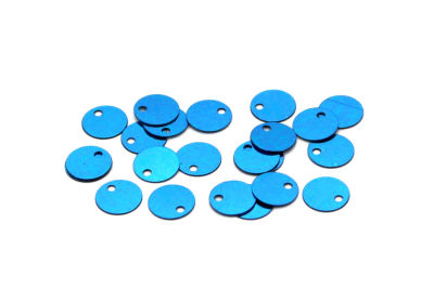 8 mm PLASTİK PUL PAYET, NAKIŞ PULU, DÖKME PUL, YAN DELİK, TURKUAZ RENK - 2
