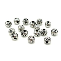 8 mm TESBİH ARA MALZEMESİ, ZAMAK DÖKÜM, BOYALI GÜMÜŞ KAPLAMA - ERTÜRK