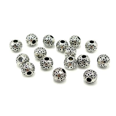 8 mm TESBİH ARA MALZEMESİ, ZAMAK DÖKÜM, BOYALI GÜMÜŞ KAPLAMA - 1