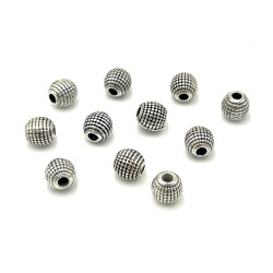 8 mm TESBİH ARA MALZEMESİ, ZAMAK DÖKÜM, BOYALI GÜMÜŞ KAPLAMA - 1