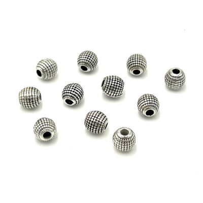 8 mm TESBİH ARA MALZEMESİ, ZAMAK DÖKÜM, BOYALI GÜMÜŞ KAPLAMA - 1