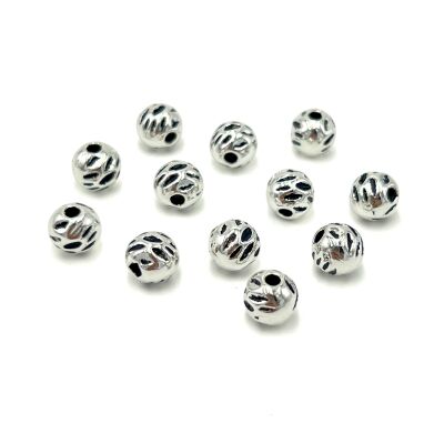 8 mm TESBİH ARA MALZEMESİ, ZAMAK DÖKÜM, BOYALI GÜMÜŞ KAPLAMA - 1