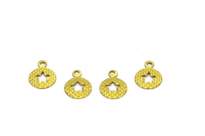 8 mm YILDIZ DESENLİ YUVARLAK PUL, HAM PİRİNÇ #1251H - 2