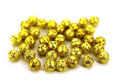 8 mm YUVARLAK DANTEL TOP, HAM PRİNÇ #331H - 2