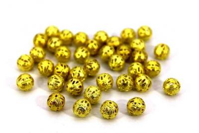 8 mm YUVARLAK DANTEL TOP, HAM PRİNÇ #331H - 3