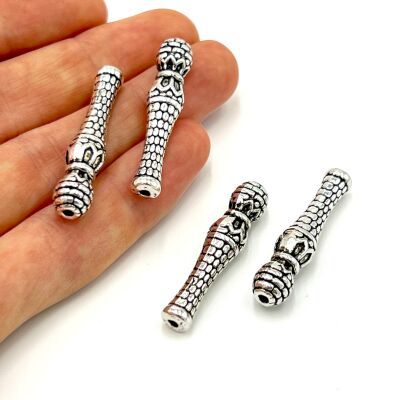 8x37 mm TESBİH İMAMESİ, ZAMAK DÖKÜM, BOYALI GÜMÜŞ KAPLAMA - 1