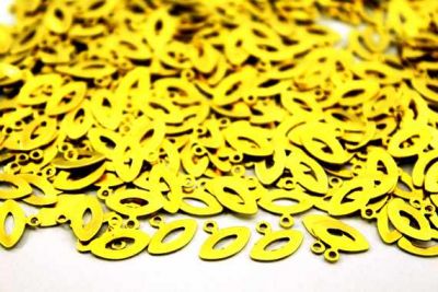 8x10 mm GÖZ DESENLİ TEK DELİK PUL, HAM PİRİNÇ #934H - 2