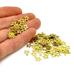 8x10 mm YILDIZ MODEL PLASTİK PUL PAYET, OYA PULU, NAKIŞ PULU, DÖKME PUL, ALTIN RENK - 2