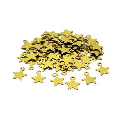 8x10 mm YILDIZ MODEL PLASTİK PUL PAYET, OYA PULU, NAKIŞ PULU, DÖKME PUL, ALTIN RENK - ERTÜRK