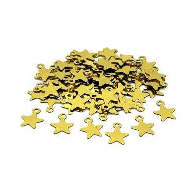 8x10 mm YILDIZ MODEL PLASTİK PUL PAYET, OYA PULU, NAKIŞ PULU, DÖKME PUL, ALTIN RENK - 1