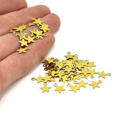 8x10 mm YILDIZ MODEL PLASTİK PUL PAYET, OYA PULU, NAKIŞ PULU, DÖKME PUL, ALTIN RENK - 2