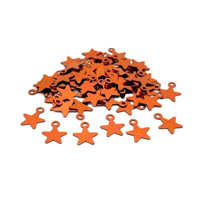 8x10 mm YILDIZ MODEL PLASTİK PUL PAYET, OYA PULU, NAKIŞ PULU, DÖKME PUL, BAKIR RENK - 1