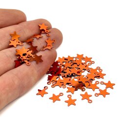 8x10 mm YILDIZ MODEL PLASTİK PUL PAYET, OYA PULU, NAKIŞ PULU, DÖKME PUL, BAKIR RENK - 2