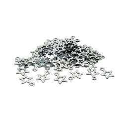 8x10 mm YILDIZ MODEL PLASTİK PUL PAYET, OYA PULU, NAKIŞ PULU, DÖKME PUL, GÜMÜŞ RENK - 2