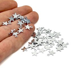 8x10 mm YILDIZ MODEL PLASTİK PUL PAYET, OYA PULU, NAKIŞ PULU, DÖKME PUL, GÜMÜŞ RENK - 2