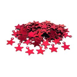 8x10 mm YILDIZ MODEL PLASTİK PUL PAYET, OYA PULU, NAKIŞ PULU, DÖKME PUL, KIRMIZI RENK - ERTÜRK