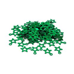 8x10 mm YILDIZ MODEL PLASTİK PUL PAYET, OYA PULU, NAKIŞ PULU, DÖKME PUL, KOYU YEŞİL RENK - ERTÜRK