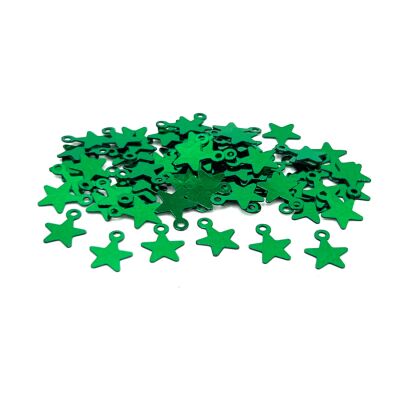 8x10 mm YILDIZ MODEL PLASTİK PUL PAYET, OYA PULU, NAKIŞ PULU, DÖKME PUL, KOYU YEŞİL RENK - 1