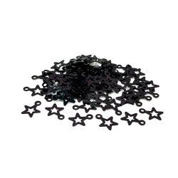 8x10 mm YILDIZ MODEL PLASTİK PUL PAYET, OYA PULU, NAKIŞ PULU, DÖKME PUL, SİYAH RENK - ERTÜRK