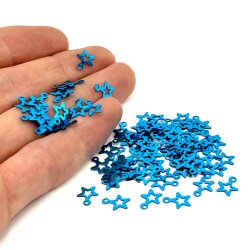 8x10 mm YILDIZ MODEL PLASTİK PUL PAYET, OYA PULU, NAKIŞ PULU, DÖKME PUL, TURKUAZ RENK - 2