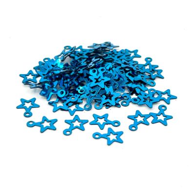 8x10 mm YILDIZ MODEL PLASTİK PUL PAYET, OYA PULU, NAKIŞ PULU, DÖKME PUL, TURKUAZ RENK - 1