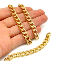 8x12 mm, ALÜMİNYUM ZİNCİR, SARI RENK, 1. KALİTE KARARMAZ, TEL KALINLIĞI 2 mm, AZ164SA - 2