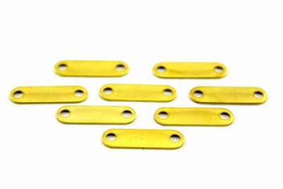 7x24 mm DESENLİ İKİ DELİK PUL, HAM PİRİNÇ #823-1H - 2