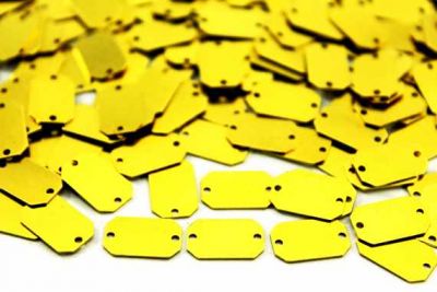 8x13 mm DİKDÖRTGEN İKİ DELİK PUL, HAM PİRİNÇ #819H - 2