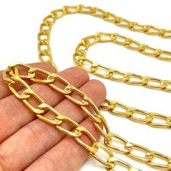 8x15 mm, ALÜMİNYUM ZİNCİR, SARI RENK, 1. KALİTE KARARMAZ, TEL KALINLIĞI 2 mm, AZ178SA - 2