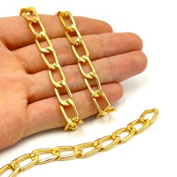 8x15 mm, ALÜMİNYUM ZİNCİR, SARI RENK, 1. KALİTE KARARMAZ, TEL KALINLIĞI 2 mm, AZ178SA - ERTÜRK